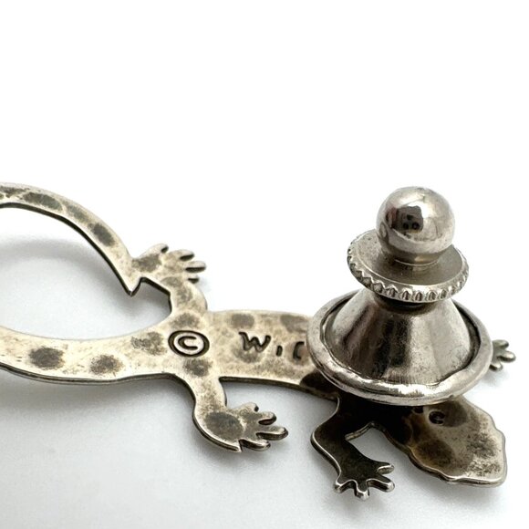 Wild Bryde Silver Tone Gecko Brooch Lapel Pin Metal Costume Jewelry 1.5" - Picture 3 of 6